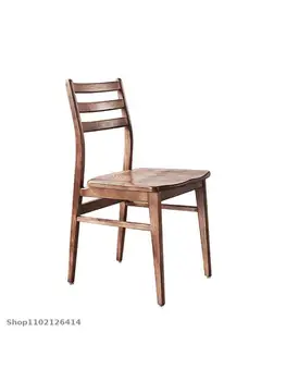 Обеденный стул в скандинавском стиле, полностью из массива дерева, с врезкой и шипом, современная минималистичная домашняя спинка, ресторан, японский повседневный ясень