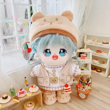 Одежда для куклы idol 20 см, берет с медведем, жилет, сумка из шести предметов, 20 см, плюшевая кукольная одежда, аксессуары