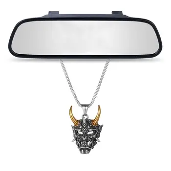 Ожерелье из рога в стиле панк, готическое ожерелье с подвеской в виде черепа в виде рога зла, Унисекс, подвеска в виде адского дьявола на Хэллоуин