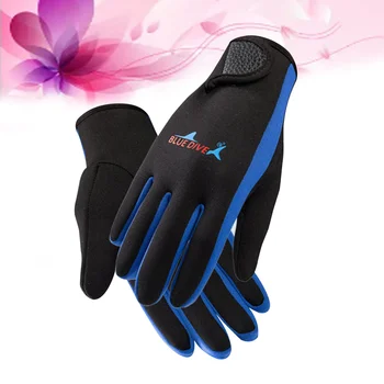Перчатки для дайвинга для мужчин и женщин, надевайте без перчаток, для защиты от царапин при подводном плавании (синяя полоса L)