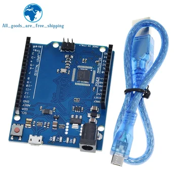 Плата Разработки Микроконтроллера Leonardo R3 Atmega32u4 С USB-Кабелем, Совместимая С Arduino DIY Starter Kit