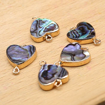 Подвески из натурального морского ушка в форме сердца, позолоченный разъем для изготовления модных ювелирных изделий, Женские ожерелья 
