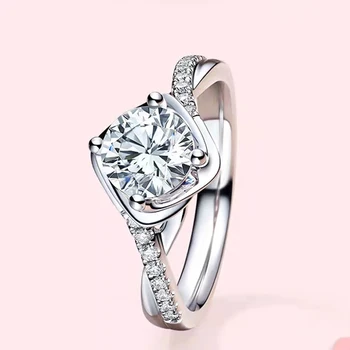 Популярное женское кольцо с кристаллами геометрической формы с витыми линиями и стразами из циркона для женщин, свадебных украшений для помолвки, свадебных украшений