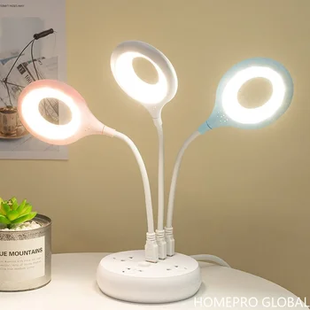 Портативная лампа с прямым подключением USB, Белая прикроватная лампа в общежитии, лучше для защиты глаз, Студенческий ночник для чтения
