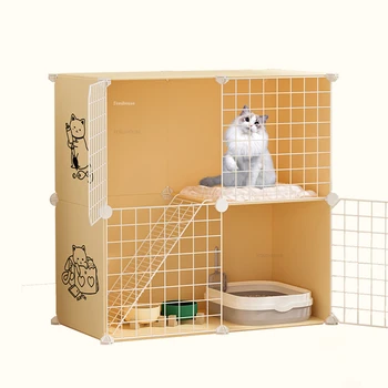 Простые домашние клетки для кошек, Кошачий домик, Роскошная вилла для кошек, Полузакрытый ящик для кошачьего туалета, встроенная клетка для кошек, питомник домашних животных