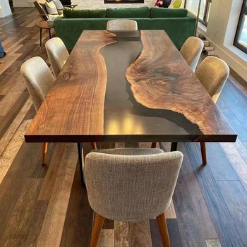рабочий стол river wave из массива дерева big log креативный чайный столик обеденный кофейный гарнитур из цельного дерева