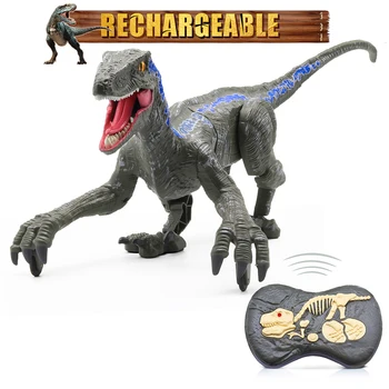 Радиоуправляемое животное, дистанционное управление 2,4 G, динозавр юрского периода со светодиодным звуком, электронный Хищник, игрушки для детей, подарок на День рождения