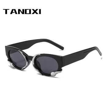 Роскошные бренды TANOXI Style Золотые очки Snake Deracotion Модные солнцезащитные очки Женские Мужские солнцезащитные очки Солнцезащитный козырек Kardashan
