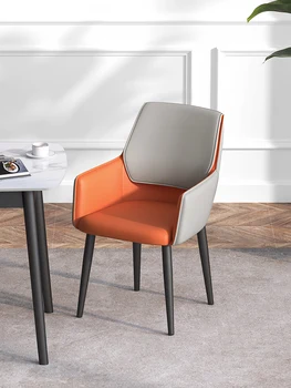 Роскошный обеденный стул Табуреты для отдыха Кофейня Скандинавские обеденные стулья из искусственной кожи Модная Современная мебель для кухни и столовой