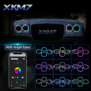Светодиодные Ангельские Глазки Динамические RGB Кольца Halo DRL Bluetooth APP-Control Светодиодные Фонари Нескольких Цветов Для Дооснащения Автомобильных Аксессуаров
