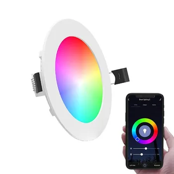 Светодиодный светильник RGB + CW с регулируемой яркостью 10 Вт Tuya RGB Bluetooth Умный потолочный светильник Прожектор Приложение дистанционного управления Smart Life Умный дом
