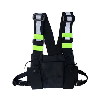 Светоотражающая сумка для бега, функциональная тактическая нагрудная сумка для мужчин, модный жилет в стиле хип-хоп, уличная сумка, поясная сумка, нагрудная сумка