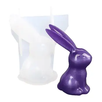 Силиконовые формы для кроликов, форма для эпоксидного литья, сделай сам, Форма для кролика с большим ухом, форма для изготовления подсвечника, эпоксидные формы, форма для изготовления свечей.