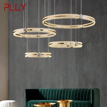 Скандинавская люстра PLLY Led 3 цвета Креативный свет Роскошная кольцевая подвесная лампа для дома, гостиной, столовой, спальни