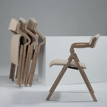 Скандинавская мебель Обеденные стулья из массива дерева Кухонная мебель Обеденный стул с откидной спинкой в стиле ретро, кресло для отдыха B