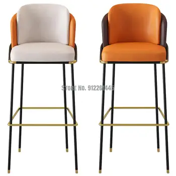 Скандинавский барный стул легкий роскошный высокий стул модный современный простой барный бытовой персонализированный барный стул креативный дизайнерский стул