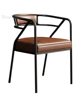 Скандинавский легкий Роскошный стул для книг из кованого железа, обеденный стул, домашний стул со спинкой, письменный стол, стул для конференций, Обеденный стол и стул