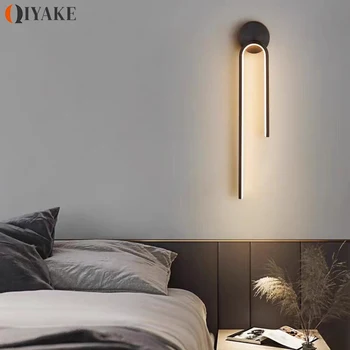 Современный минималистичный светодиодный настенный светильник U-образной формы, настенный светильник черного золота, освещение для домашнего декора, Освещение для гостиной, столовой