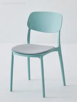 Стул домашний легкий роскошный обеденный стул в скандинавском стиле с простой современной спинкой, белый обеденный стол и стул, штабелируемый письменный стол для спальни, табурет