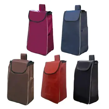 Сумка для хранения в корзине для покупок из ткани Оксфорд, водонепроницаемая, многоразовая, для использования на открытом воздухе и в помещении, складная сумка-тележка