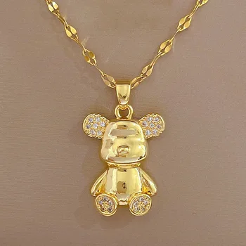 Темпераментное легкое роскошное ожерелье с подвеской в виде медведя для женщин, модные украшения для банкета, аксессуары, рождественские подарки для мамы и друга