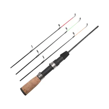 Удочка для подледной рыбалки с ручкой с 3 наконечниками, Портативная телескопическая удочка для подледной рыбалки, рыболовные снасти