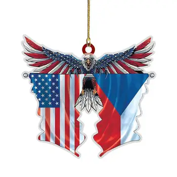украшения для дерева на 4 июля, акриловый орнамент с американским флагом, Повесьте украшение на 4 июля, День независимости, День памяти