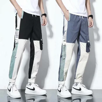 Уличная одежда Мужские брюки Harajuku Модные джоггеры для бега трусцой, брюки-карго, мужские брюки, повседневная весенне-осенняя мужская одежда, мужские брюки с эластичной резинкой на талии