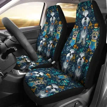 Чехлы для автомобильных сидений шнауцера 01, комплект из 2 универсальных защитных чехлов для передних сидений