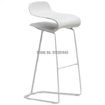 Чистый красный скандинавский барный стул, барный стул из нержавеющей стали, высокий табурет, простой барный стул, стульчик для кормления в кофейне, индустриальный стиль