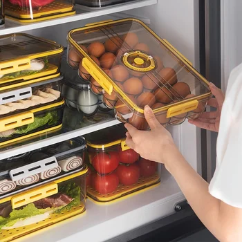 Штабелируемый Прозрачный Кухонный пластиковый органайзер для холодильника, Ящики для яиц, контейнеры для хранения яиц